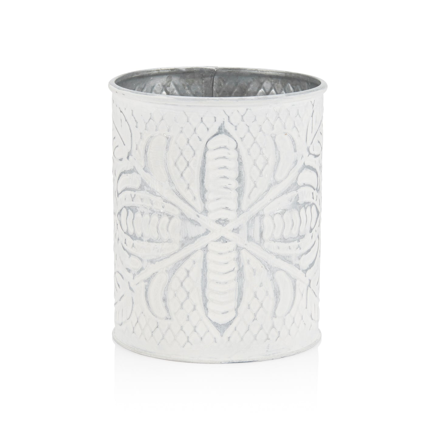 Distressed White Utensil Crock