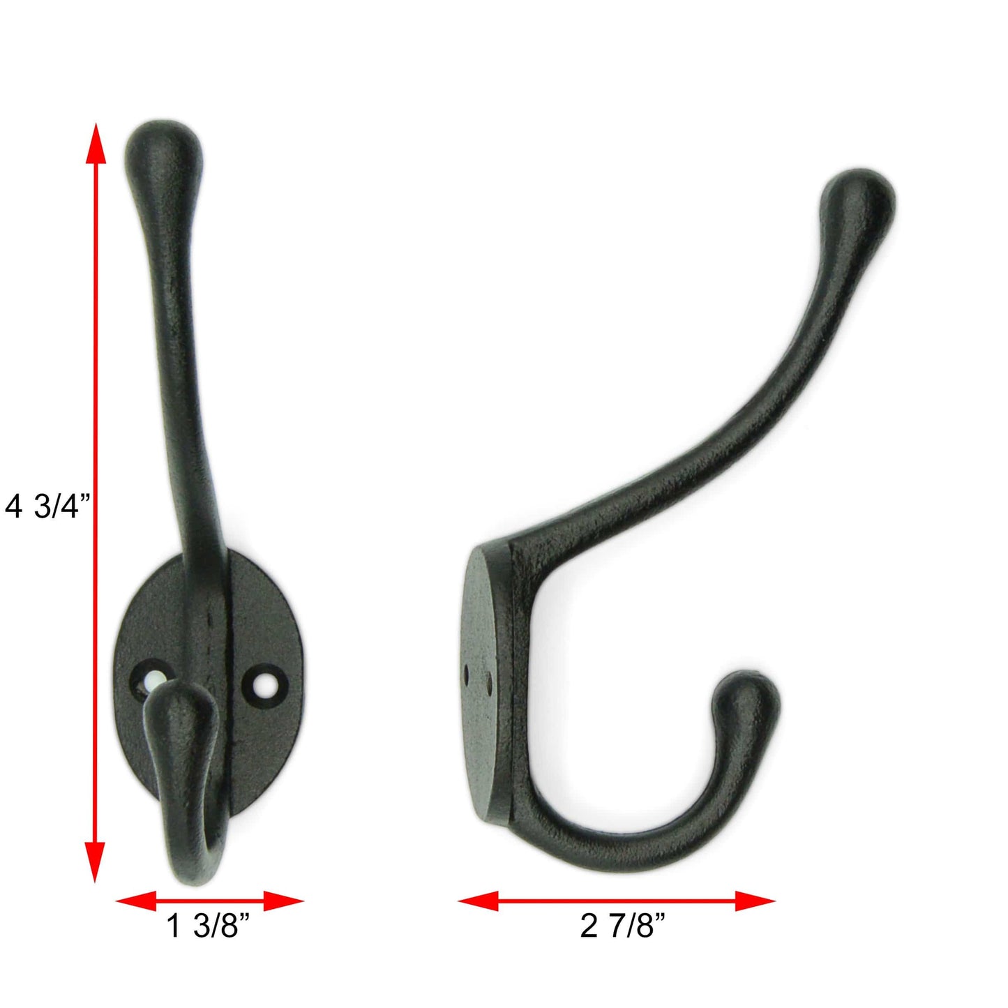 Classic Slender Cast Iron Wall Hooks